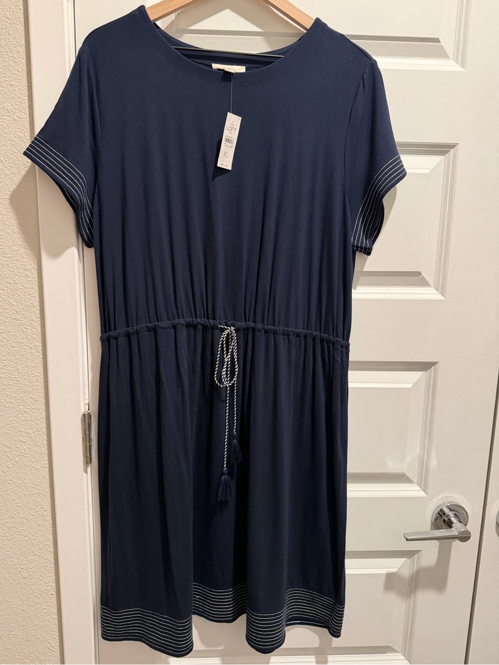 NWT Ann Taylor Factory Navy S/S Dress! Super Cozy and Cute! XL